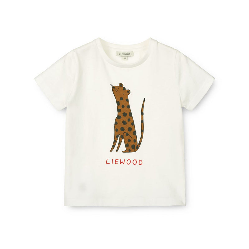 LIEWOOD Apia T-Shirt Med Print - Leopard / Crisp white - T-shirt