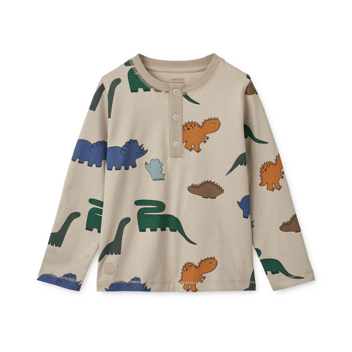 LIEWOOD Wilhelm Pyjamassæt Med Print - Dinosaurs / Mist - Pyjamassæt