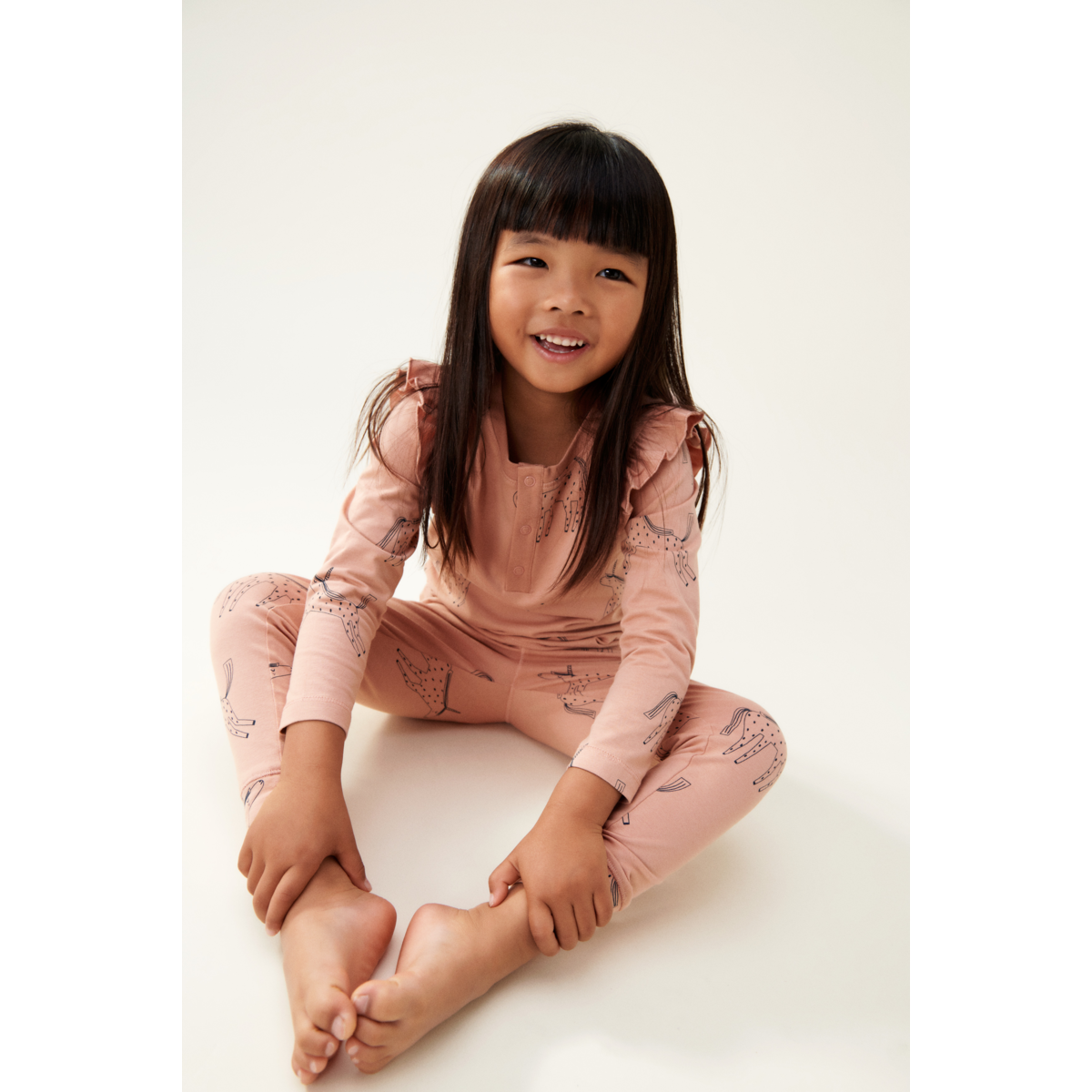 LIEWOOD Wilhelm Pyjamassæt Med Flæser Og Print - Unicorn / Pale tuscany - Pyjamassæt