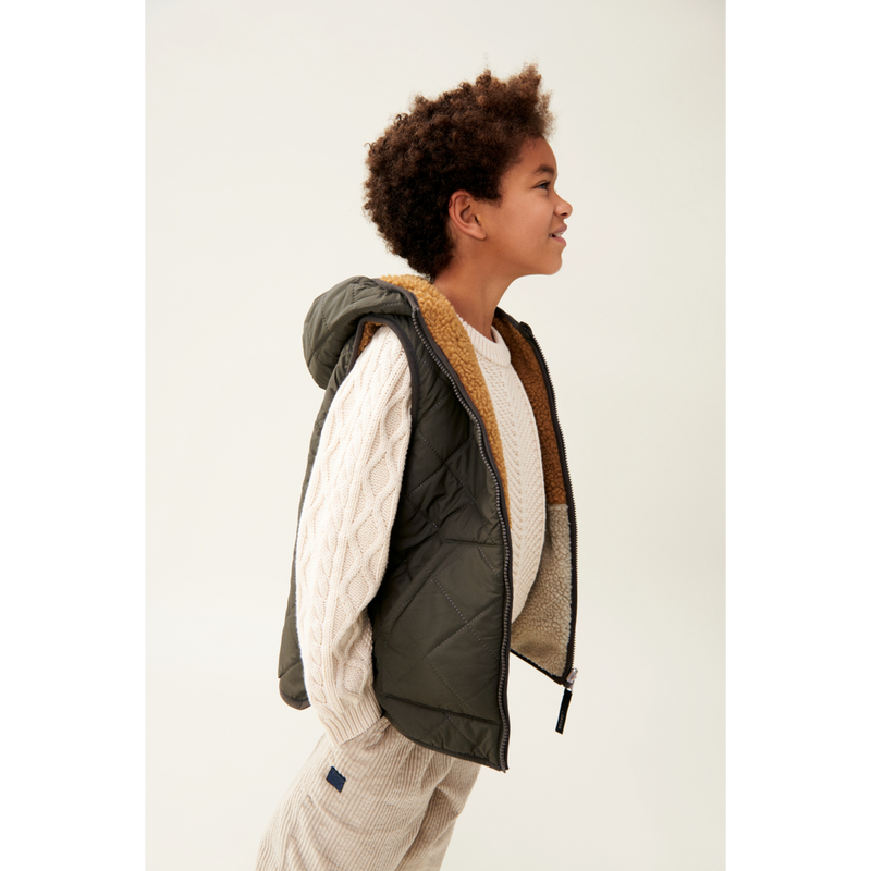 LIEWOOD Diana vendbar vest - Army brown mix - Vest