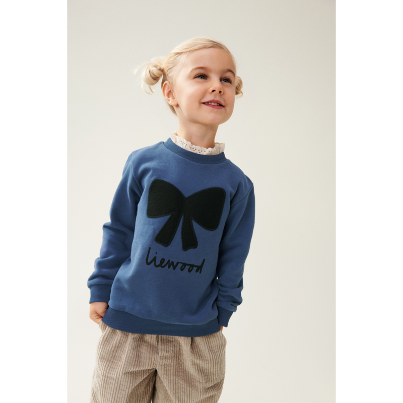 LIEWOOD Rakel Sweatshirt Med Blonder - Bow / Indigo blue - Sweatshirts