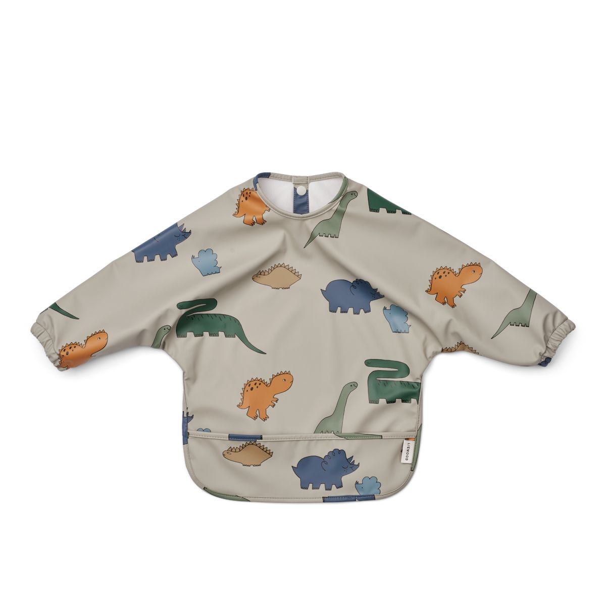LIEWOOD Merle Hagesmæk Med Ærmer Og Print - Dinosaurs / Mist - Spiseforklæde