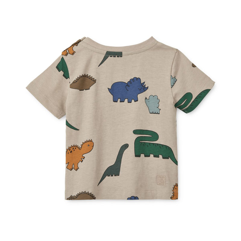 LIEWOOD Apia Baby T-Shirt Med Print - Dinosaurs / Mist - T-shirt