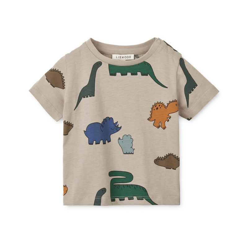 LIEWOOD Apia Baby T-Shirt Med Print - Dinosaurs / Mist - T-shirt