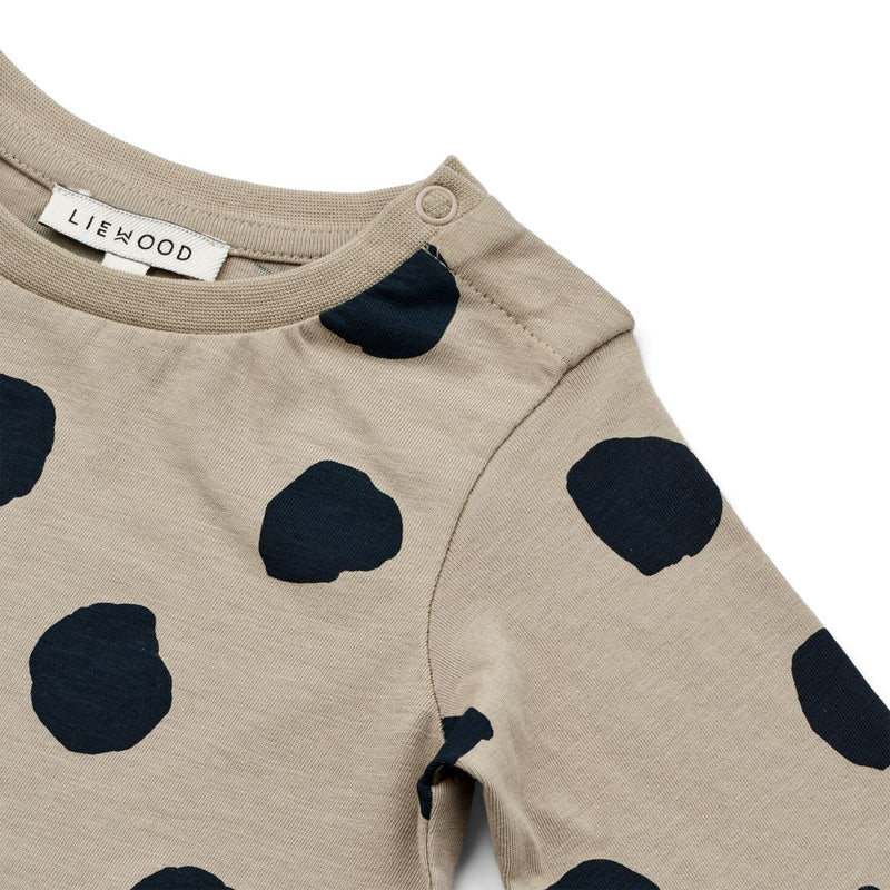 LIEWOOD Lima Baby Printed Longsleeve Dress - Spot dots / Mist - Kjole