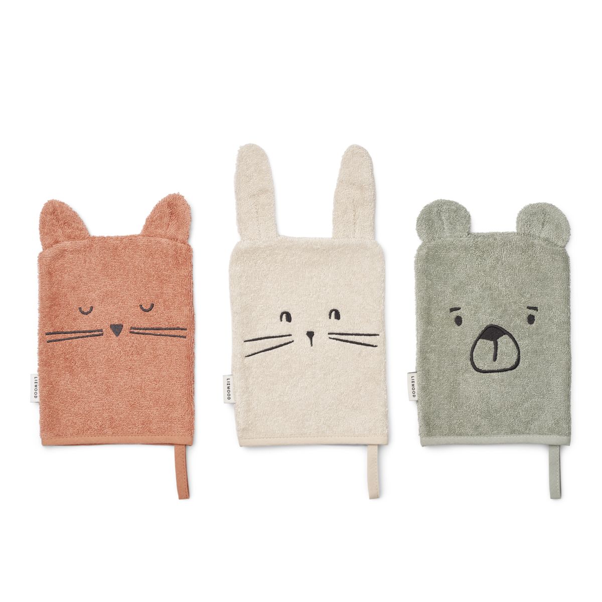 LIEWOOD Sylvester Vaskeklud 3-Pak - Dove blue mix - Håndklæder / Vaskeklude