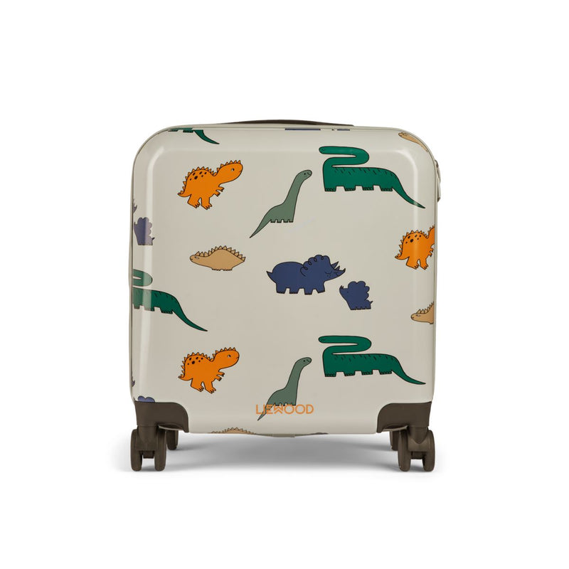 LIEWOOD Hollie Hardcase Kuffert - Dinosaurs / Mist - Rejsetaske