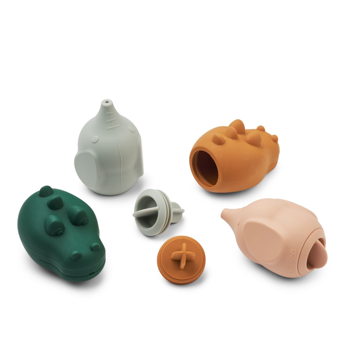 Carolina Badelegetøj 4 stk - Dove blue multi mix