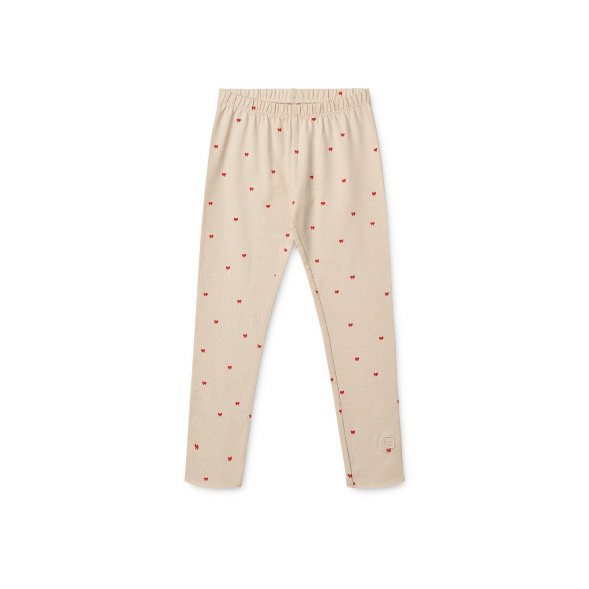 Marie Leggings Med Print - Holiday bow / Sandy