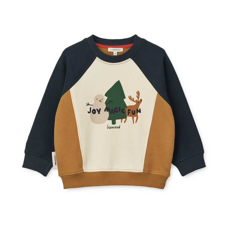 LIEWOOD Aude Sweatshirt Med Print - Holiday friends / Sandy - Sweatshirts