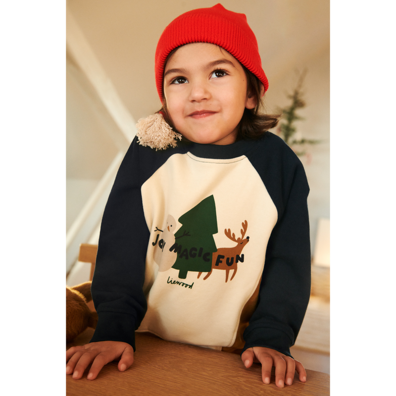 LIEWOOD Aude Sweatshirt Med Print - Holiday friends / Sandy - Sweatshirts