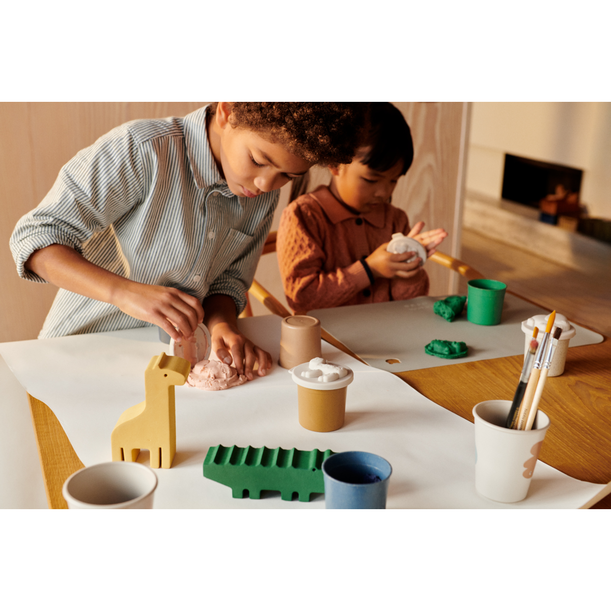 LIEWOOD Rollie Modellervoks 4 stk - Golden caramel multi mix - Kreativt legetøj