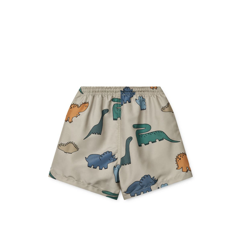 LIEWOOD Duke Badebukser med print - Dinosaurs / Mist - Badeshorts