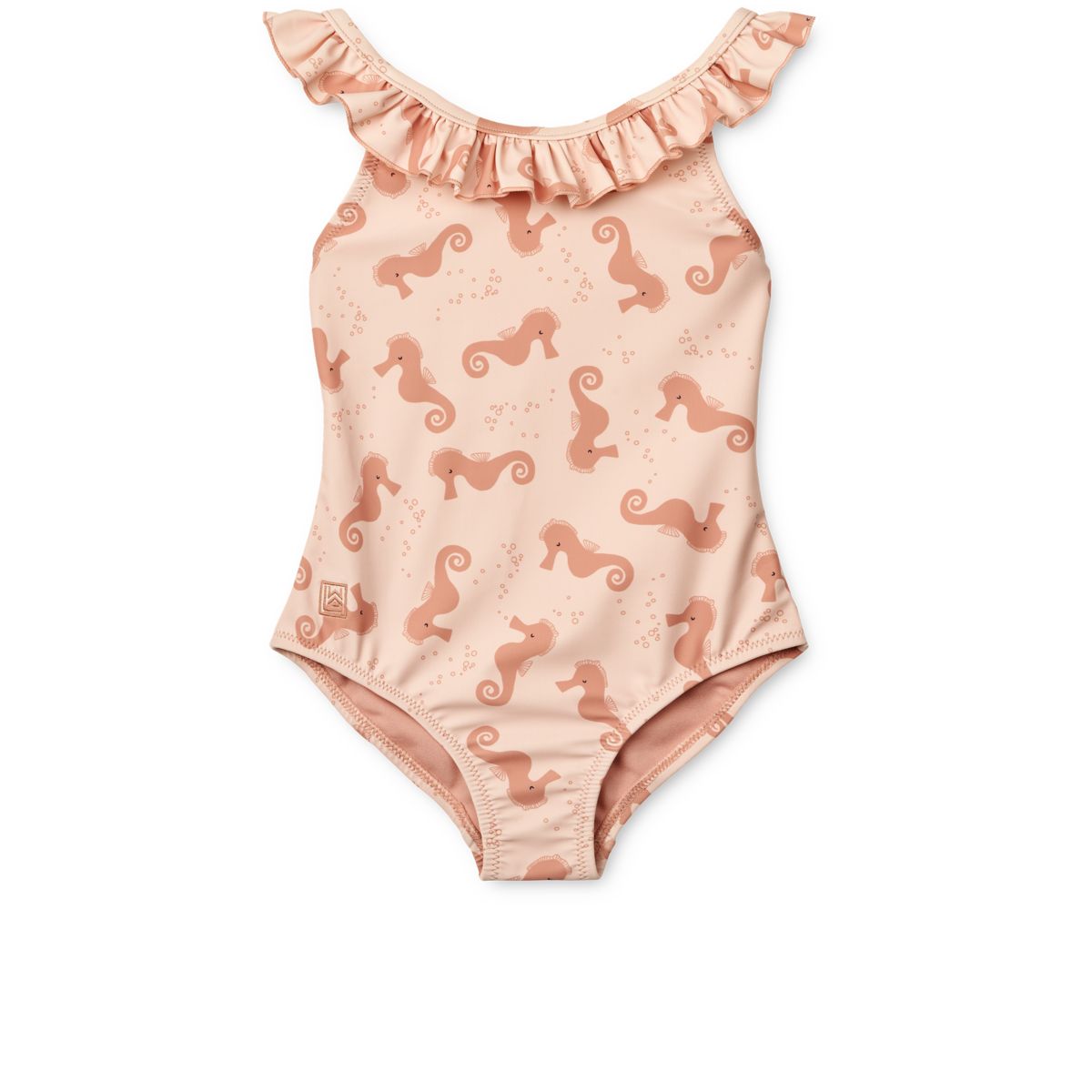 LIEWOOD Kallie Badedragt Med Print Og Flæse - Seahorse / Apple blossom - Badedragt