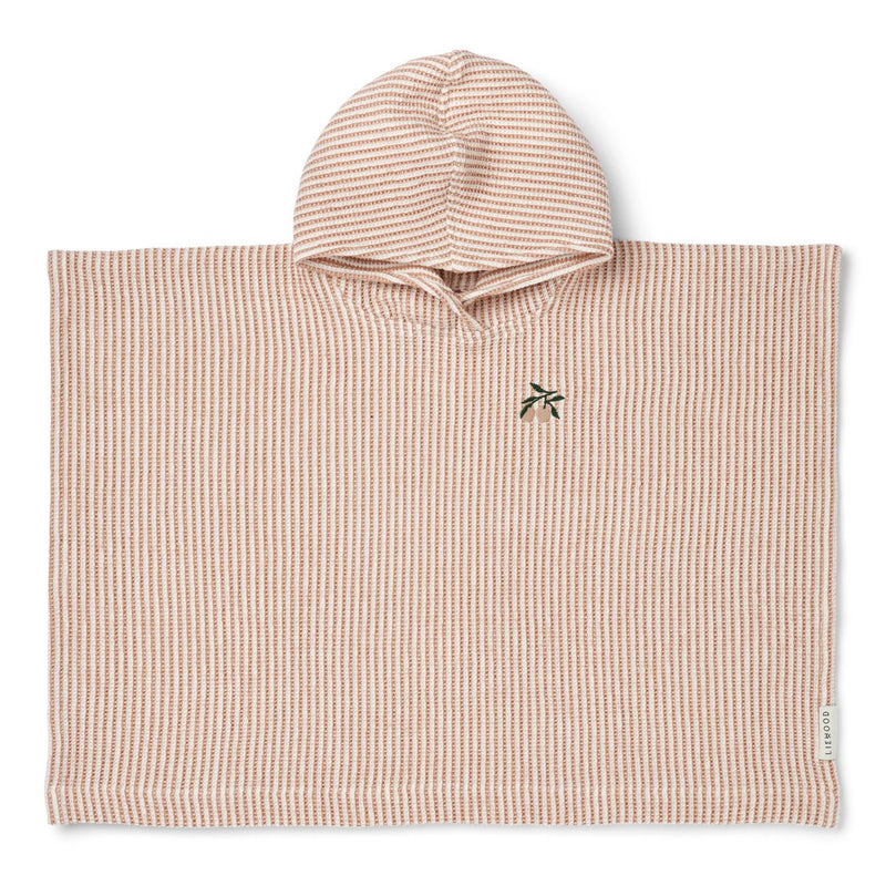 LIEWOOD Paco Håndklædeponcho med broderi - Y/D Stripe tuscany rose / creme de la creme - Badekåbe / Poncho