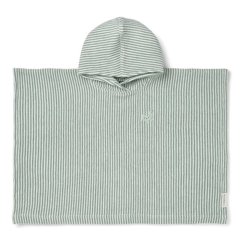 LIEWOOD Paco Håndklædeponcho med broderi - Y/D stripe Peppermint / Creme de la creme - Badekåbe / Poncho