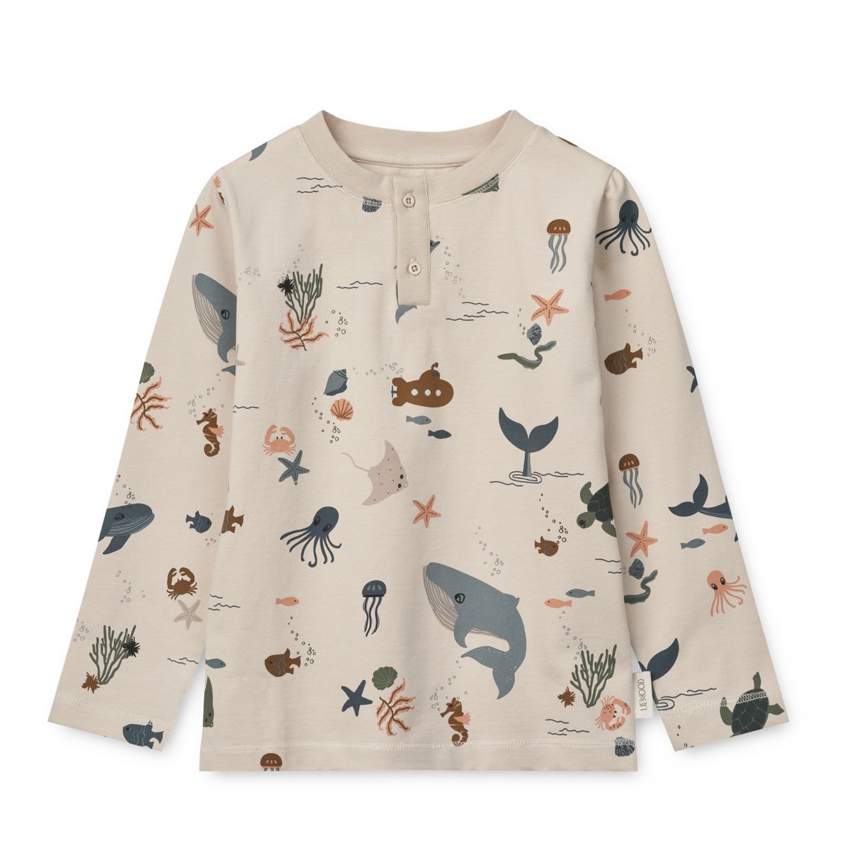 LIEWOOD WILHELM Mønstret Pyjamas - Sea creature / Sandy - Pyjamassæt