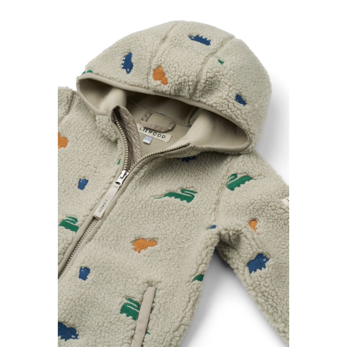 LIEWOOD Mara Fleecejakke - Dinosaur / Mist embroidery - Jakker