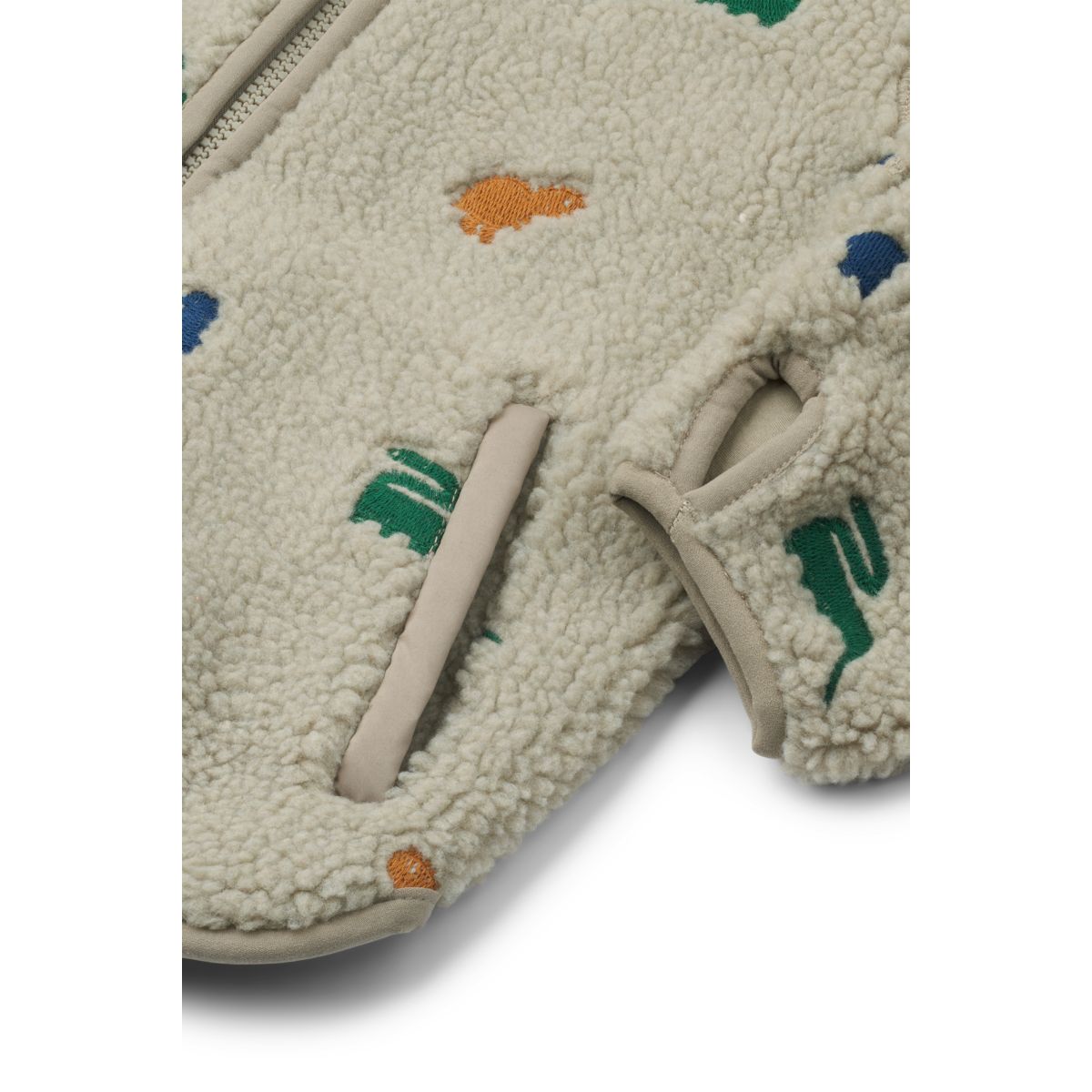 LIEWOOD Mara Fleecejakke - Dinosaur / Mist embroidery - Jakker