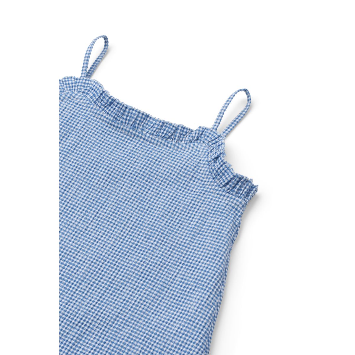 LIEWOOD Sophia Bæk og bølge kjole - Y/D Check Riverside / Crisp white - Kjole