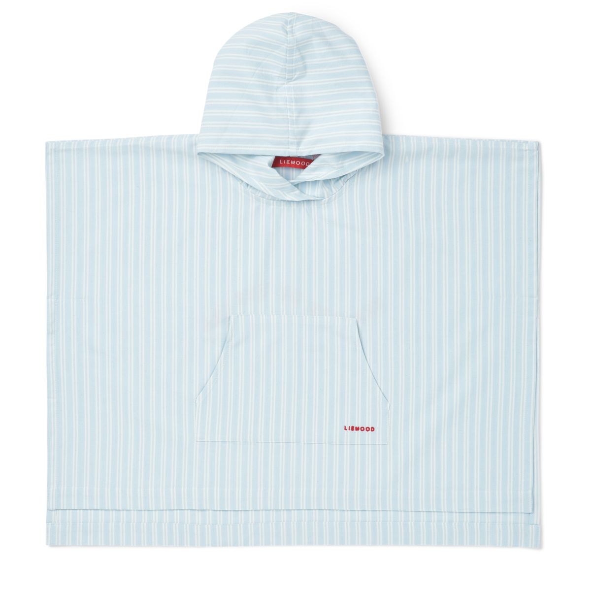 LIEWOOD Kaiden Håndklæde Poncho - Y/D stripe Pure sky / Creme de la creme - Badekåbe / Poncho