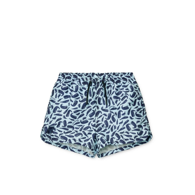 LIEWOOD Aiden Badebukser med print - Ocean / Pure sky - Badeshorts