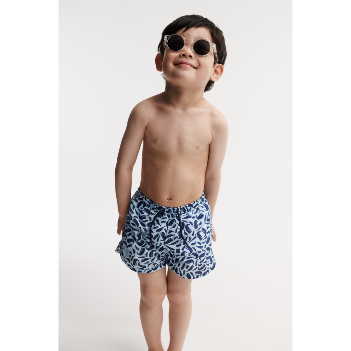 LIEWOOD Aiden Badebukser med print - Ocean / Pure sky - Badeshorts