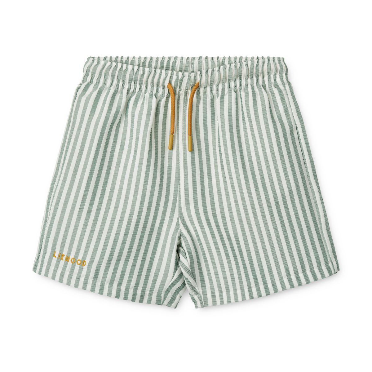 Liewood Duke Striped Board Shorts - Stripe Peppermint / Crisp white - BOARD SHORTS
