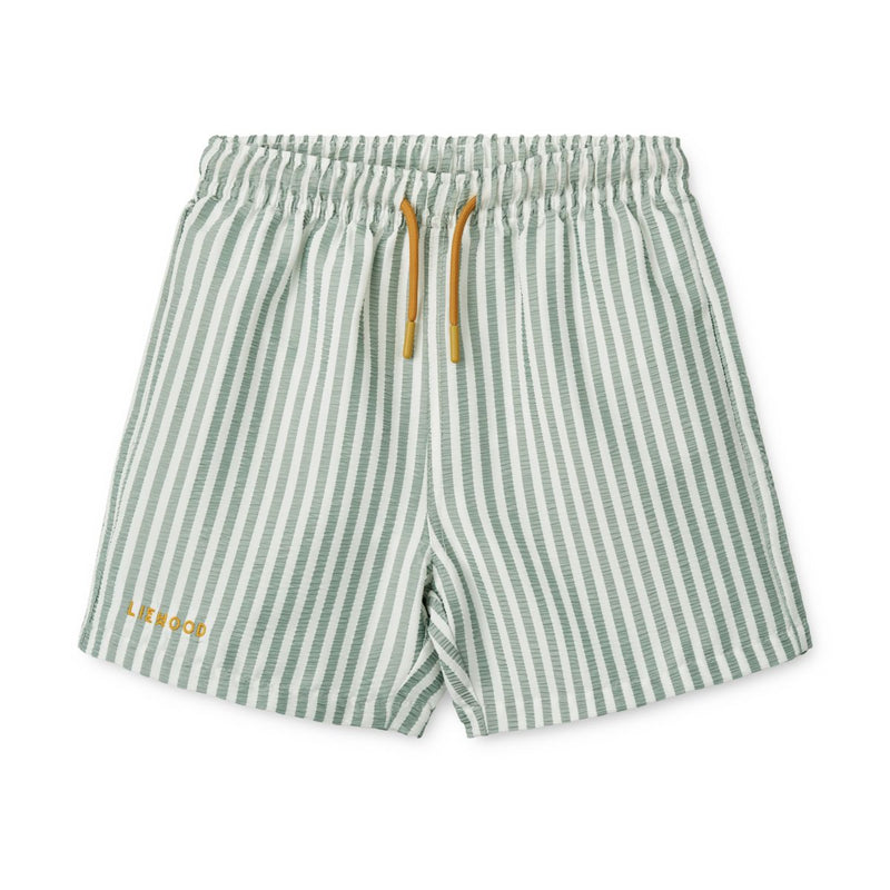 LIEWOOD Duke Stribede Badebukser - Stripe Peppermint / Crisp white - Badeshorts