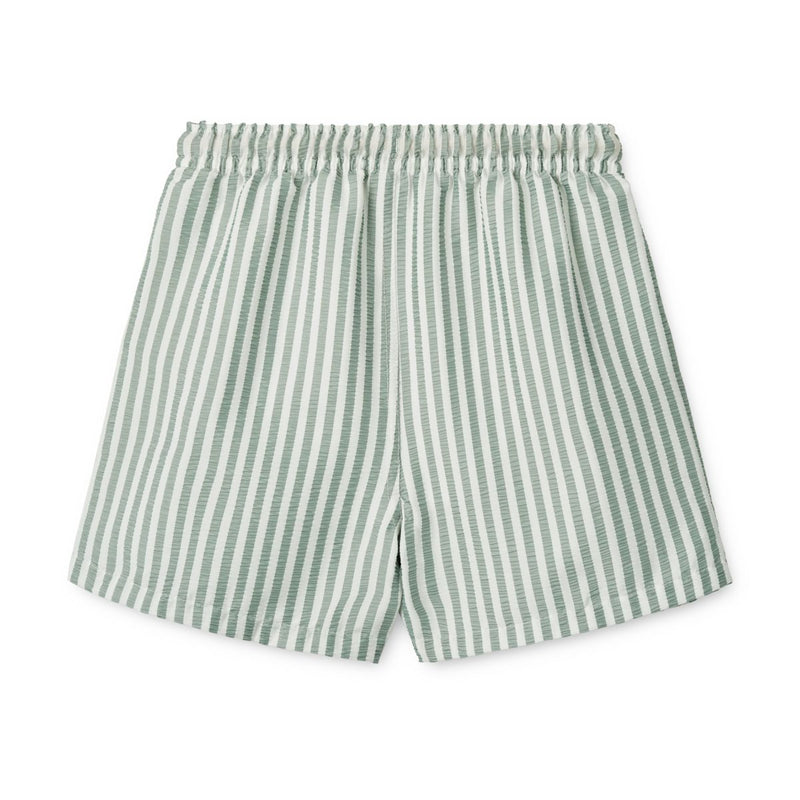 LIEWOOD Duke Stribede Badebukser - Stripe Peppermint / Crisp white - Badeshorts