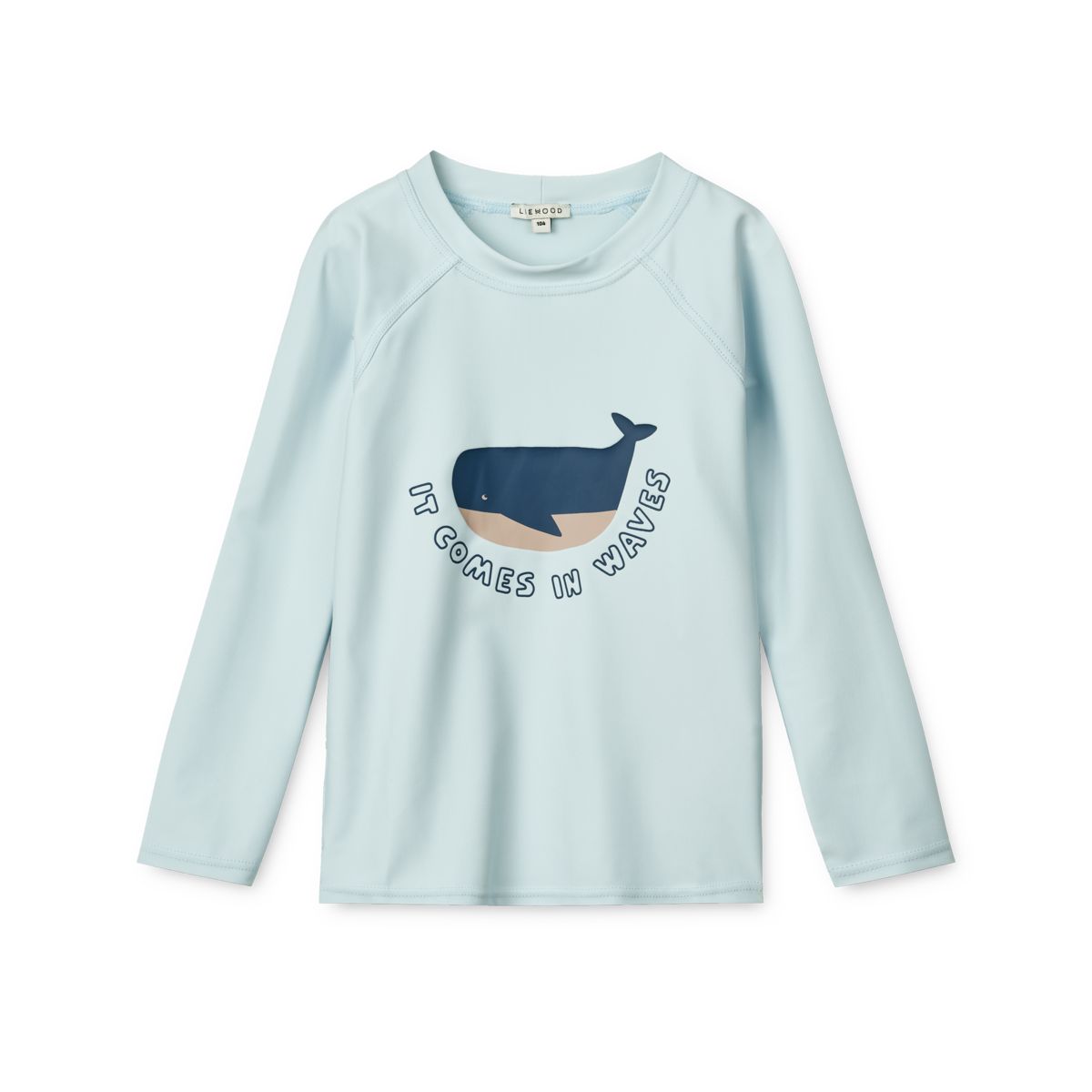 LIEWOOD Noah Langærmet Bade-T-Shirt - It comes in waves / Pure sky - Svømmetrøje