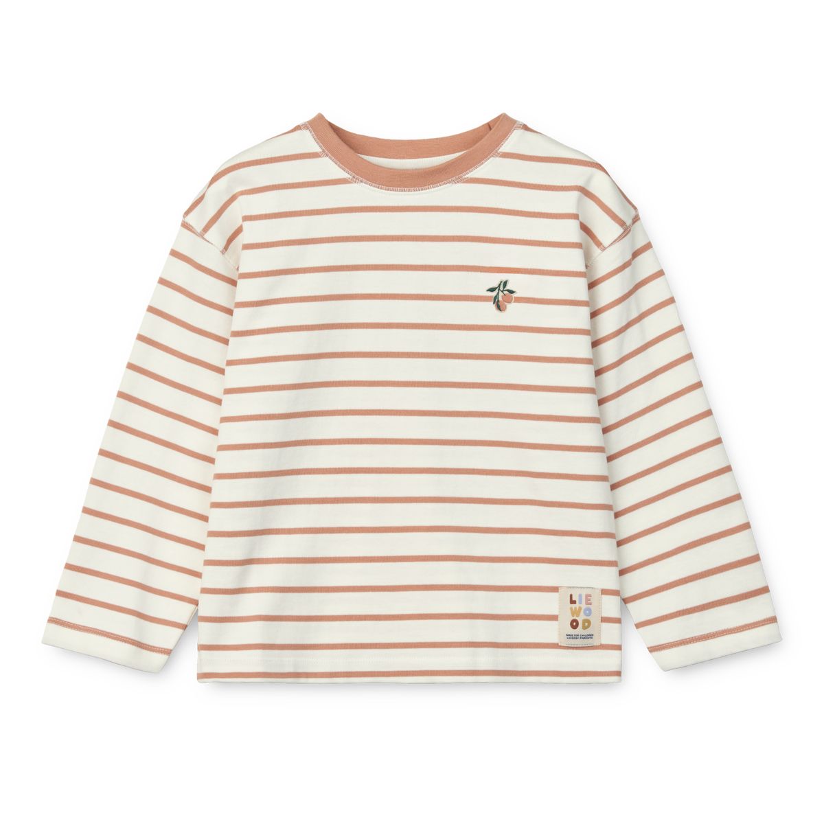 LIEWOOD Tyler Stribet Langærmet T-shirt - Y/D stripe Tuscany rose / Creme de la creme - T-shirt