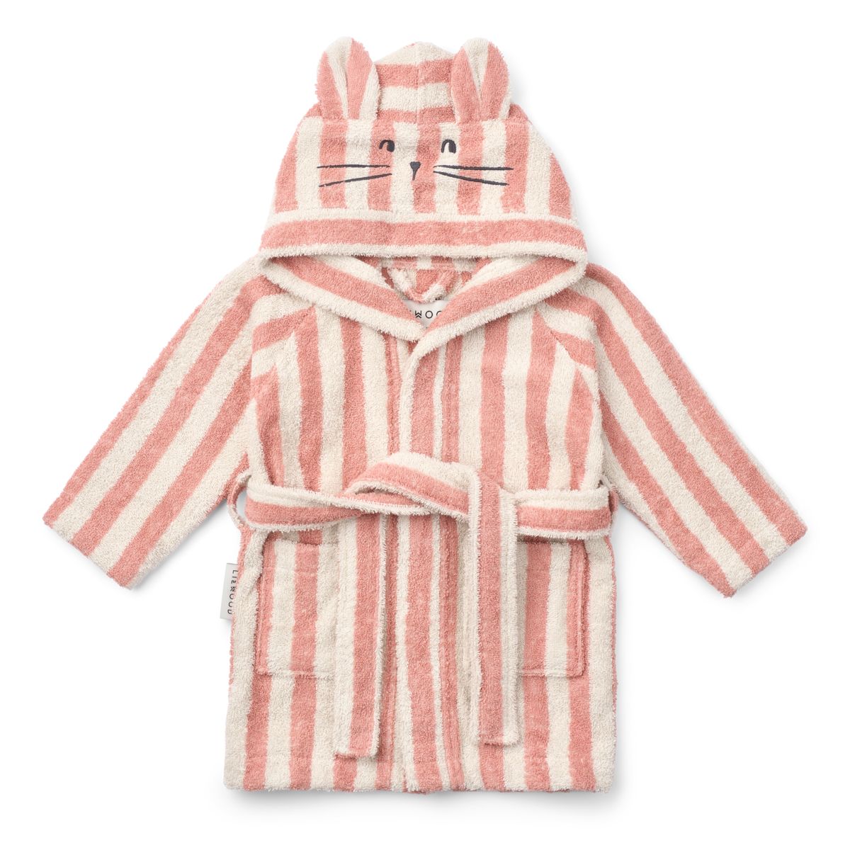 LILY   Badekåbe - Coral blush / creme de la creme stripe