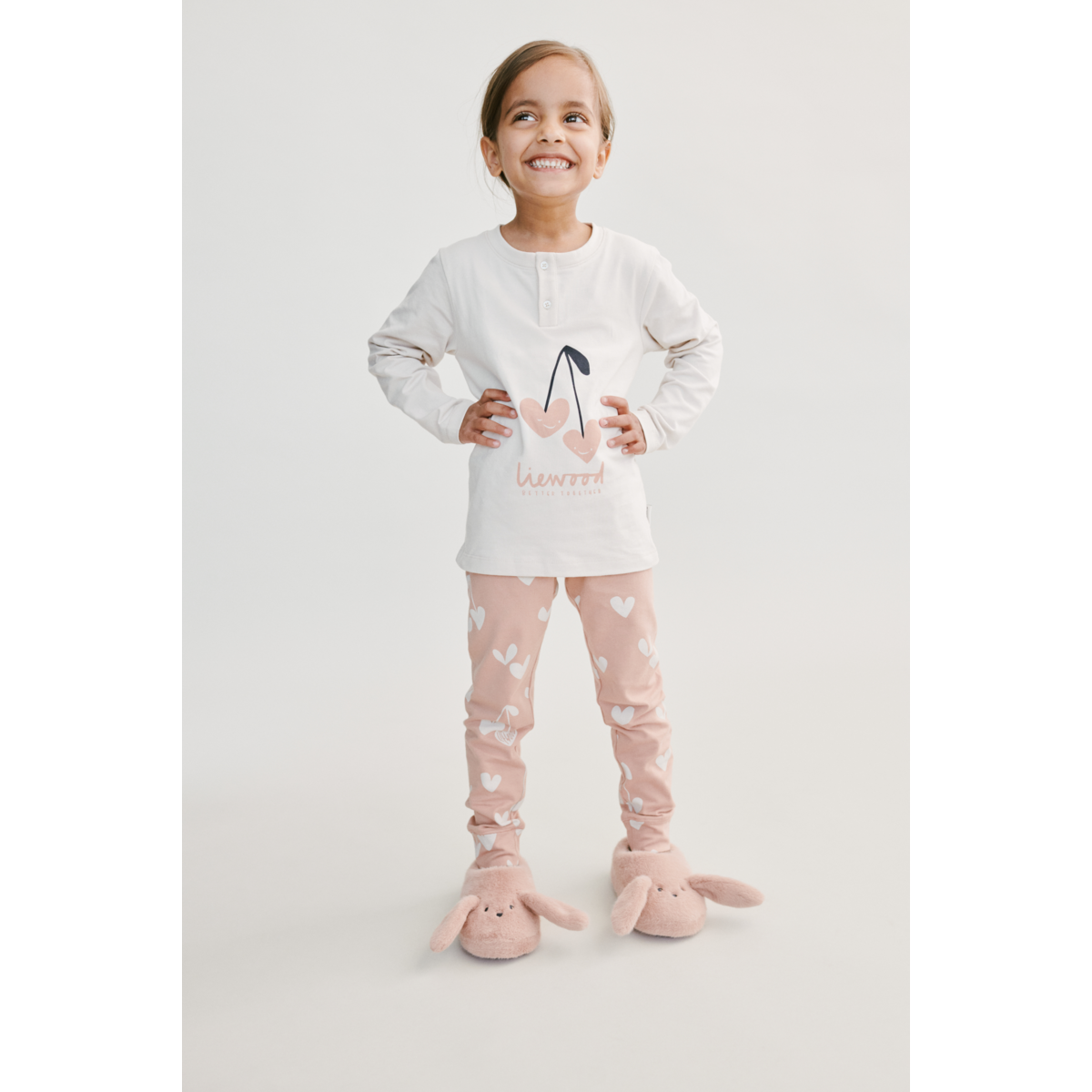 LIEWOOD WILHELM Pyjamas Med Print - Heart / Sweetheart / Pale tuscany / mix - Pyjamassæt