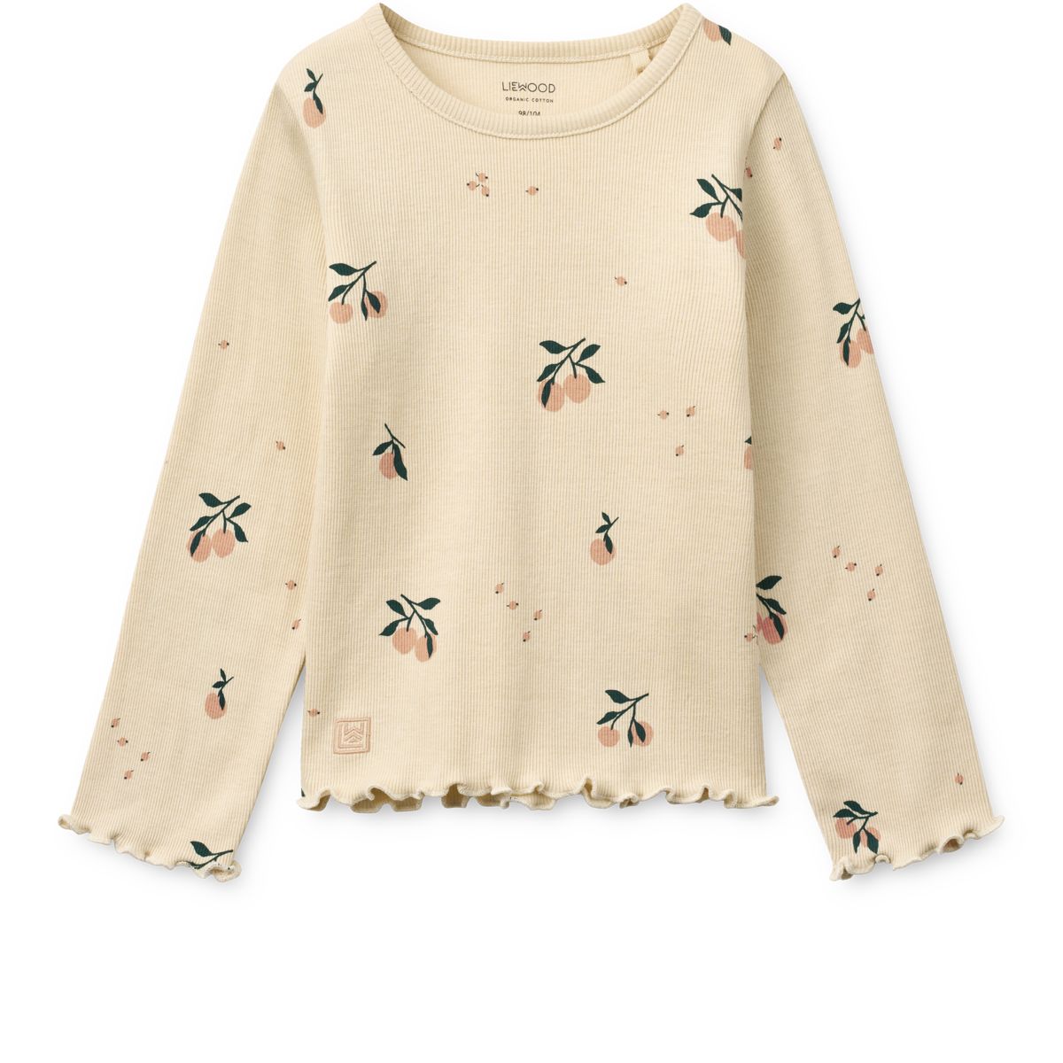 LIEWOOD NIEVE Langærmet Rib T-shirt Med Print - Peach / Sea shell - T-shirt