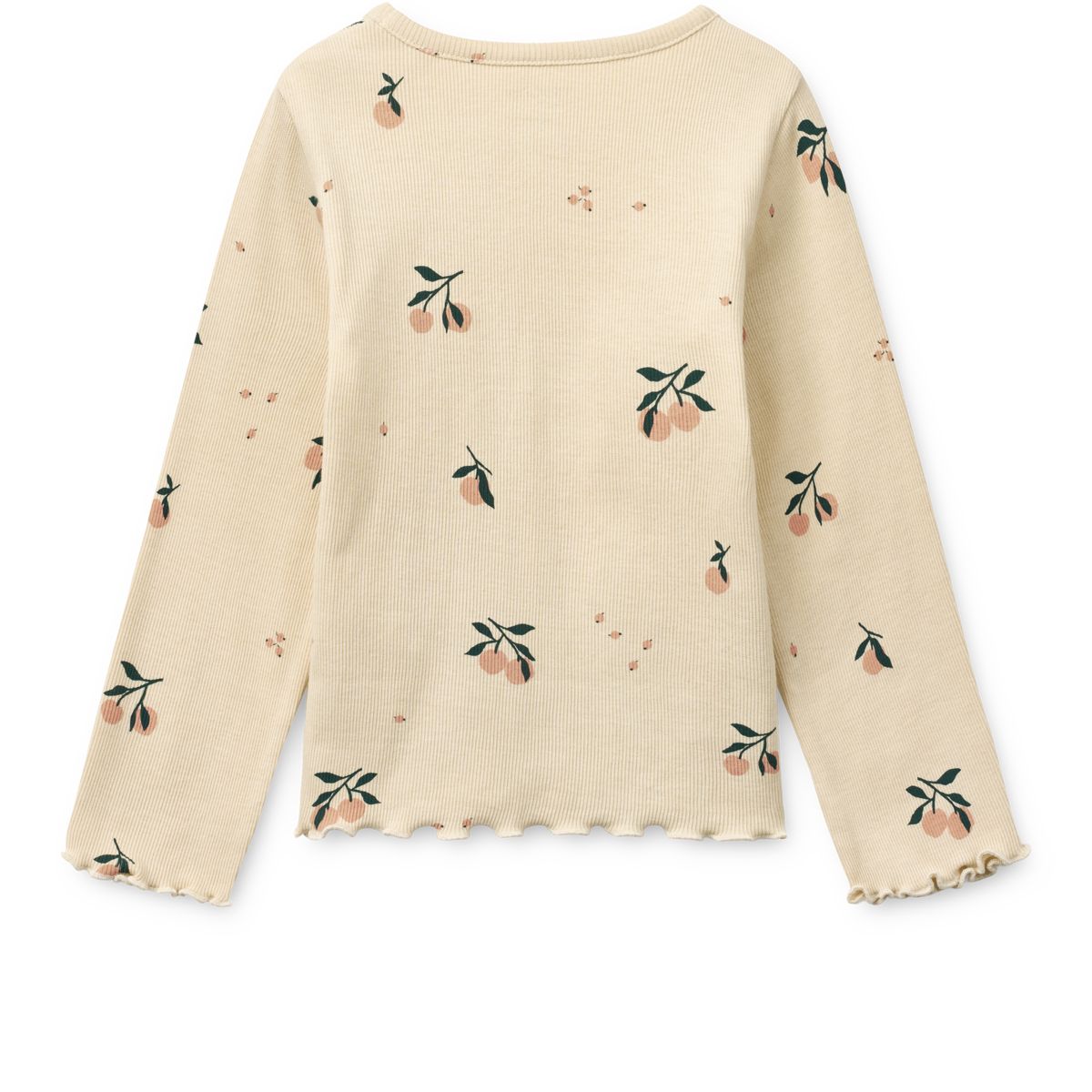 LIEWOOD NIEVE Langærmet Rib T-shirt Med Print - Peach / Sea shell - T-shirt