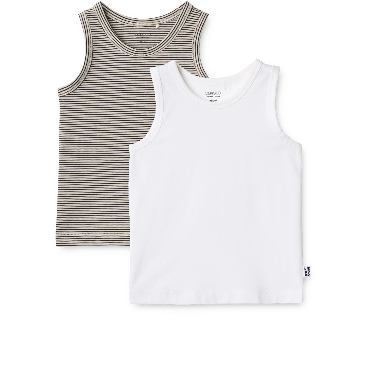 LIEWOOD FARIS tank top 2-pak. - Stripe /Crisp white mix - Tank top