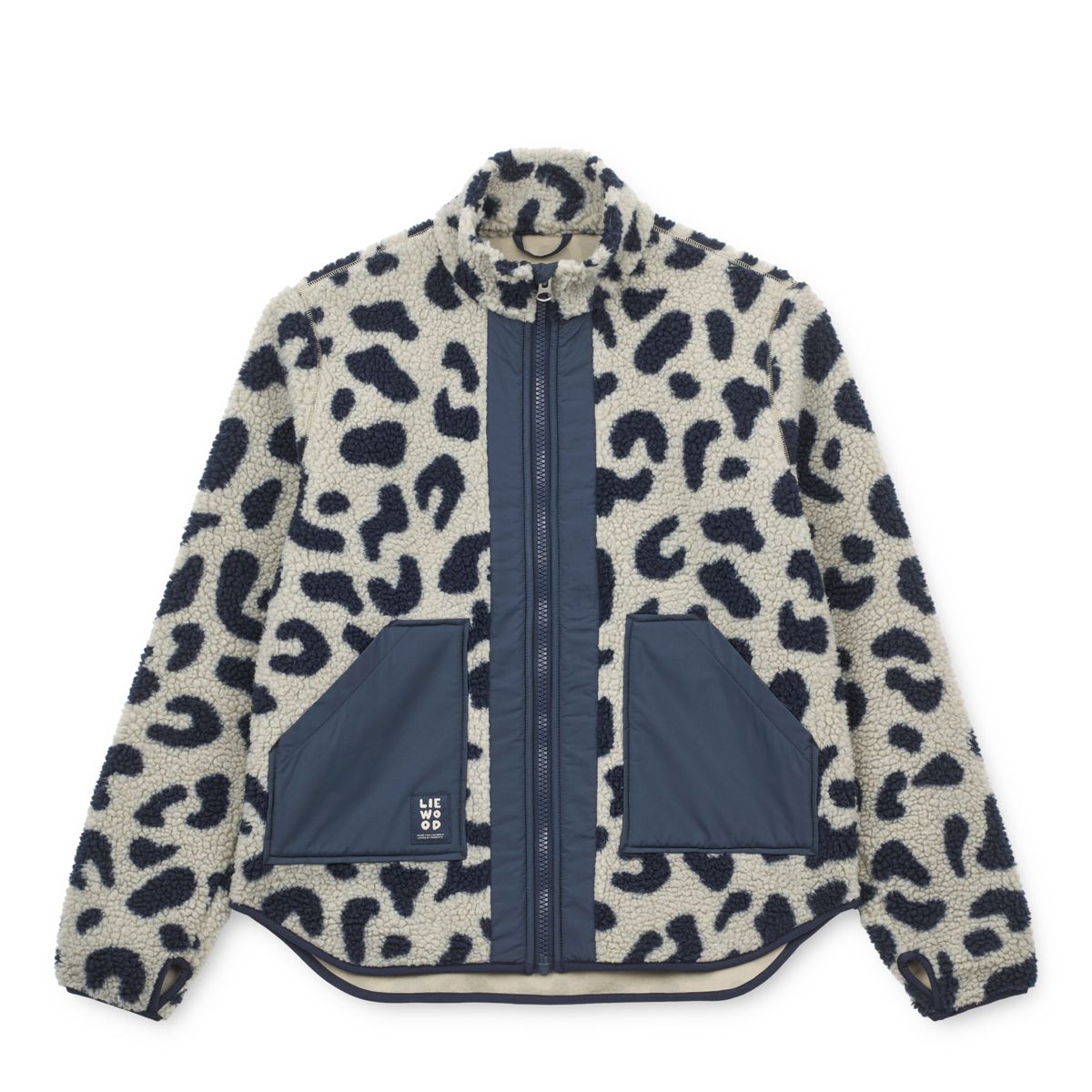 Liewood NIVA Adult Pile Jacket - Mega Leo mist / Classic Navy - JACKET