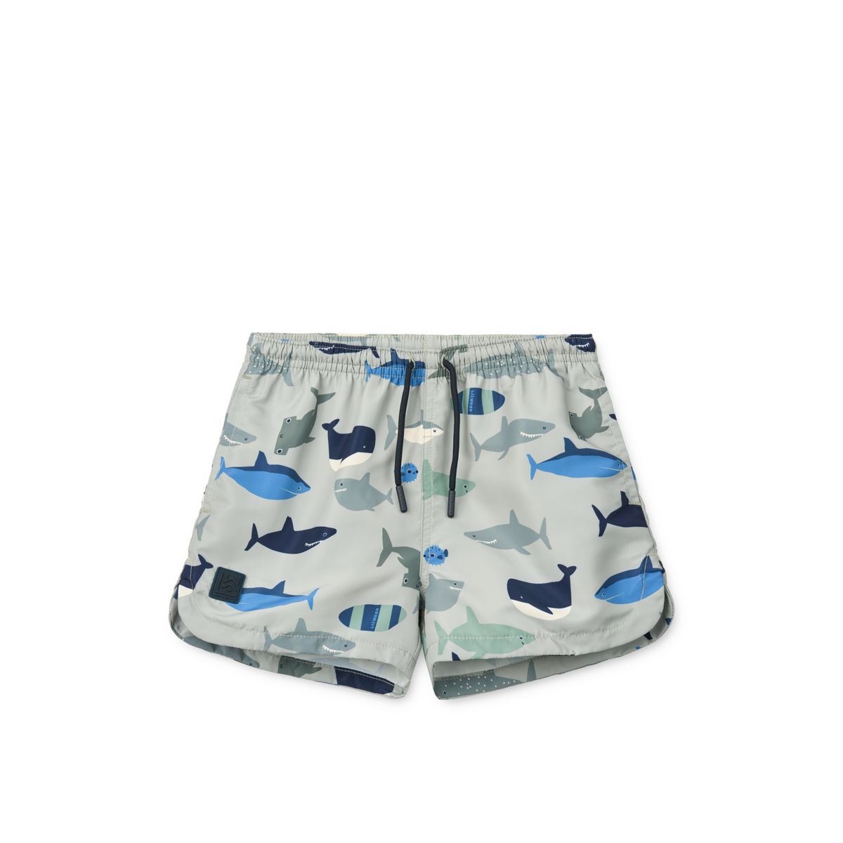 Liewood Aiden Printed Board Shorts - Shark / Dove blue - BOARD SHORTS
