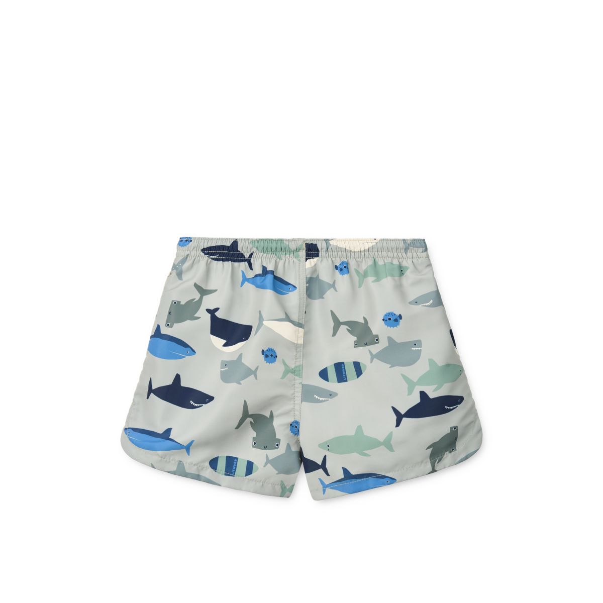 Liewood Aiden Printed Board Shorts - Shark / Dove blue - BOARD SHORTS