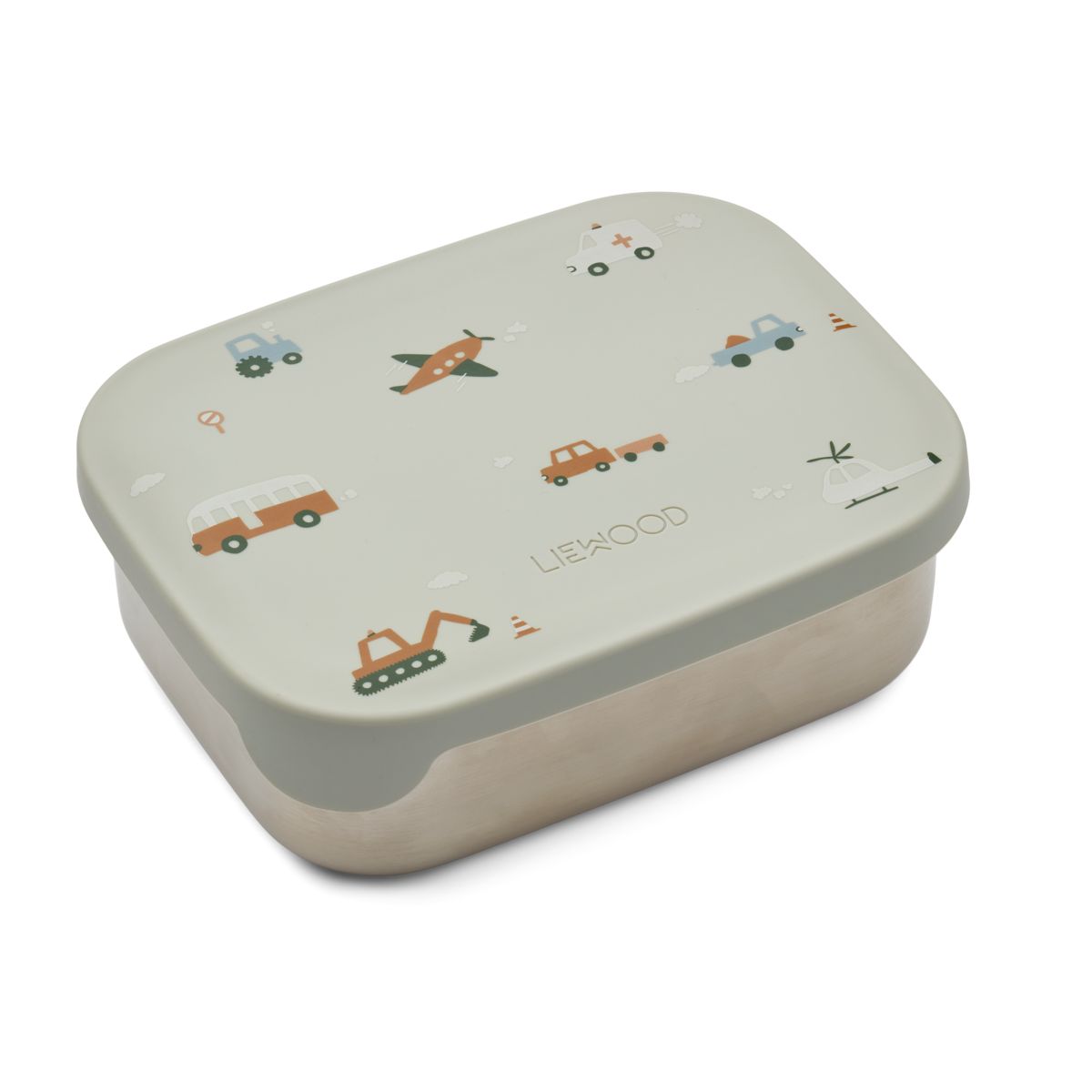 LIEWOOD Arthur Madkasse Med Print - Vehicles/dove blue mix - Madkasse