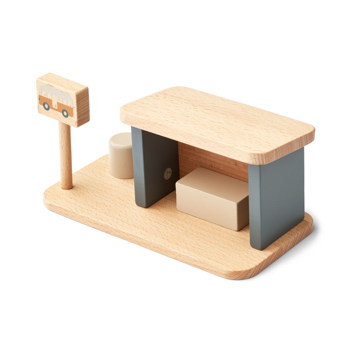 LIEWOOD Village busstop - Whale blue mix - Dukkehus & accessories