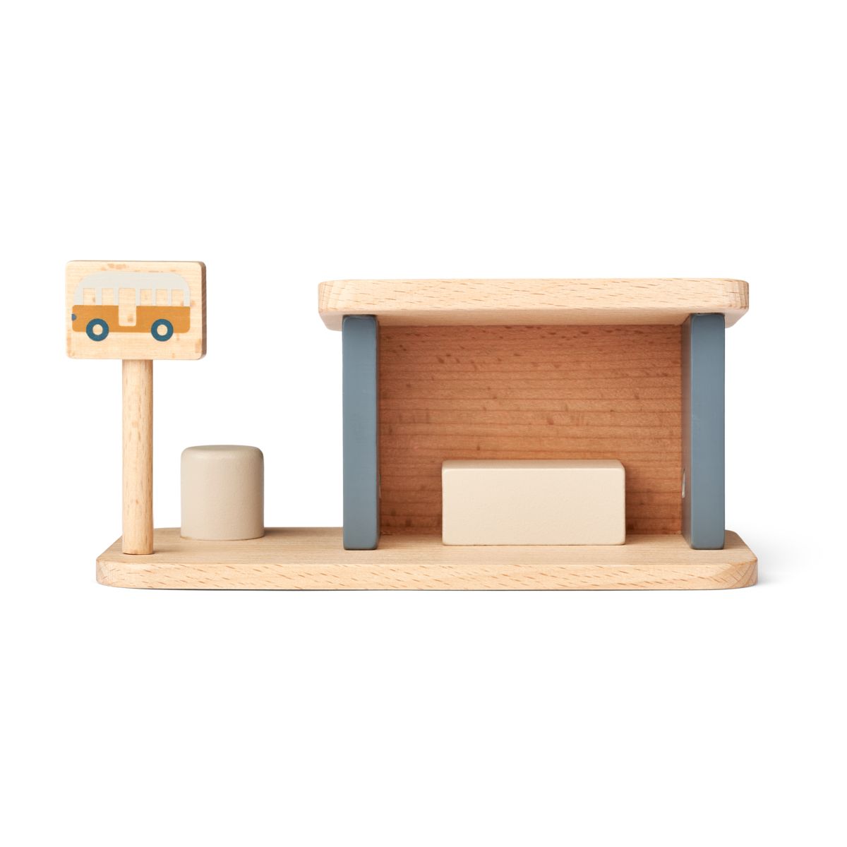 LIEWOOD Village busstop - Whale blue mix - Dukkehus & accessories