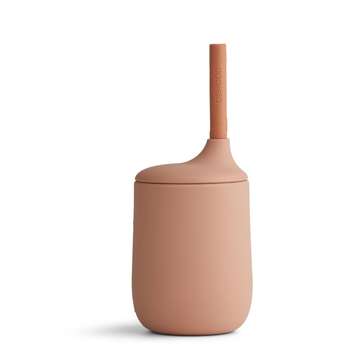 LIEWOOD Ellis børnekop med sugerør - Dark rose/terracotta mix - Kop