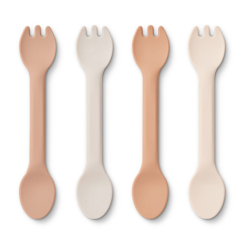 LIEWOOD Jan silikonespork 4-pak - Rose multi mix - Bestik