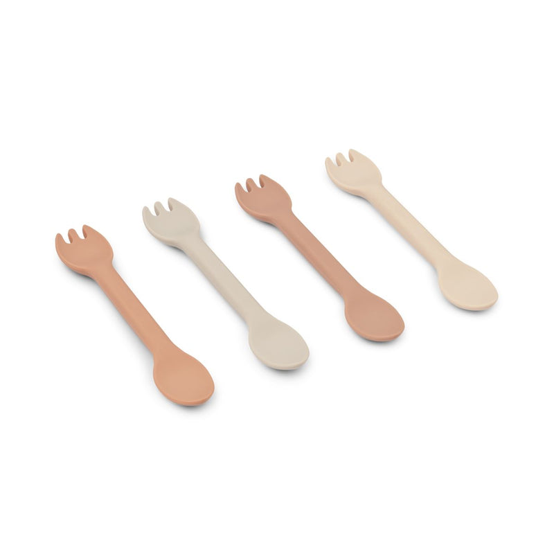 LIEWOOD Jan silikonespork 4-pak - Rose multi mix - Bestik