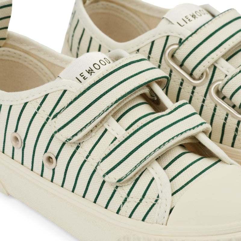 LIEWOOD Kim kanvassko - Stripe Garden green / Creme de la creme - Sneakers