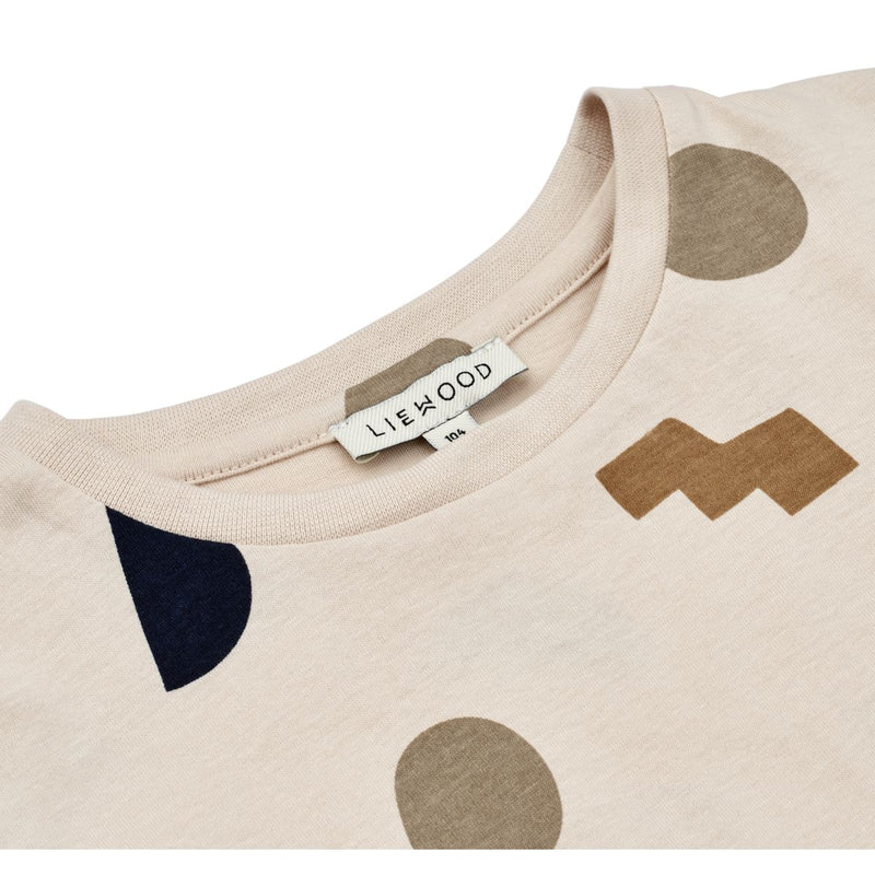 LIEWOOD Apia T-shirt ss - Graphic alphabet / Sandy - T-shirt