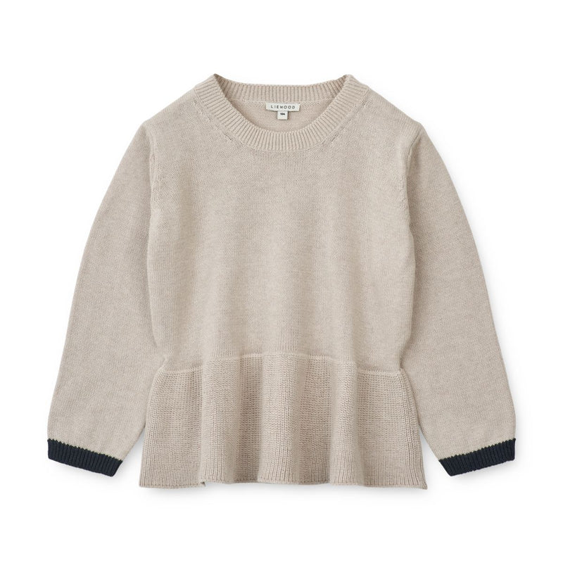 LIEWOOD Esme striktrøje - Sandy melange - Sweater