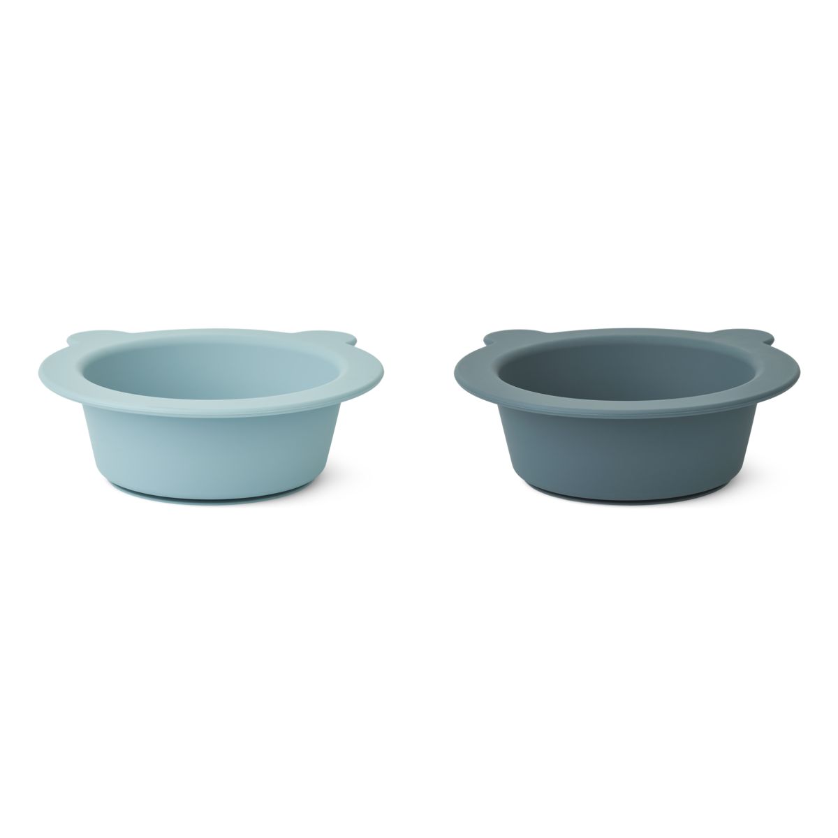 LIEWOOD Peony Skridsikker Skål 2-Pak - Sea blue / Whale blue - Skål